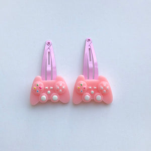 Gamer Hair Clips - (Pink)