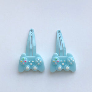 Gamer Hair Clips - (Blue)